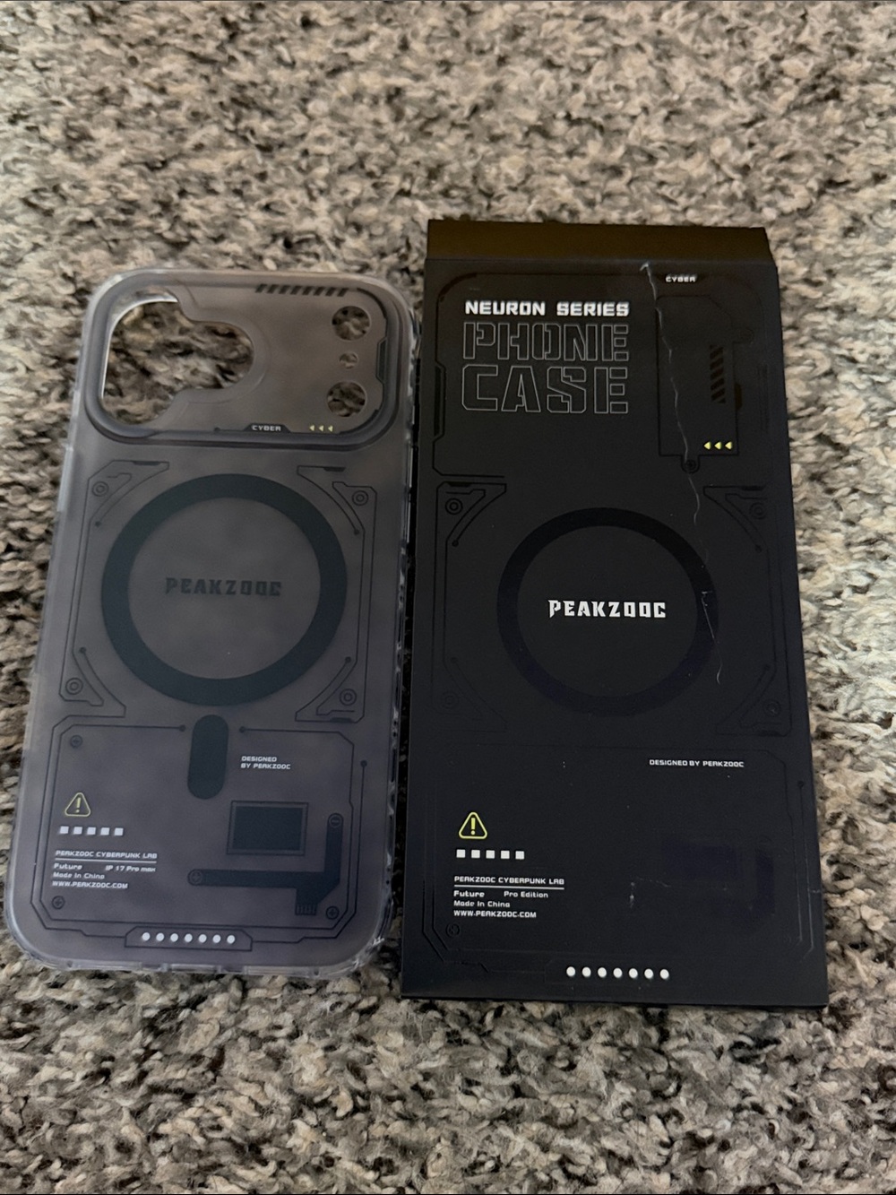 iPhone 17 pro max Clear Black Phone Case with Wireless Charging Support